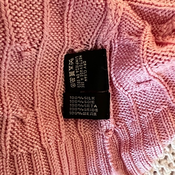 Pink Silk Ralph Lauren Black Label Cable Knit Tank Top Size Medium - Picture 4 of 5